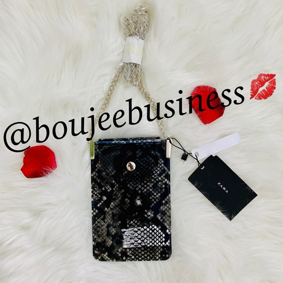 ZARA Vinyl Animal Print Crossbody Cell Phone Bag - Picture 6 of 8